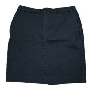 GAP Stretch Black Pencil Skirt Cotton Spandex Slit Pockets Women Size 8